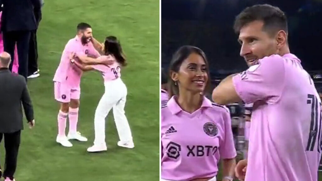 Lionel Messi's wife Antonela Roccuzzo mistakenly hugs another man ...