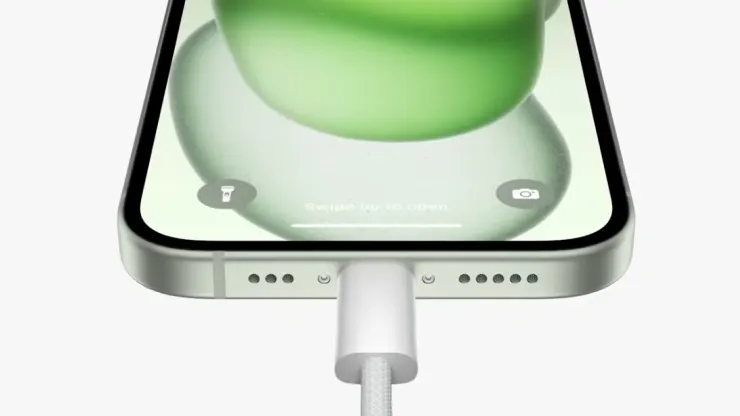 The Apple iPhone 15 USB-C Connector. Source: Apple Inc.