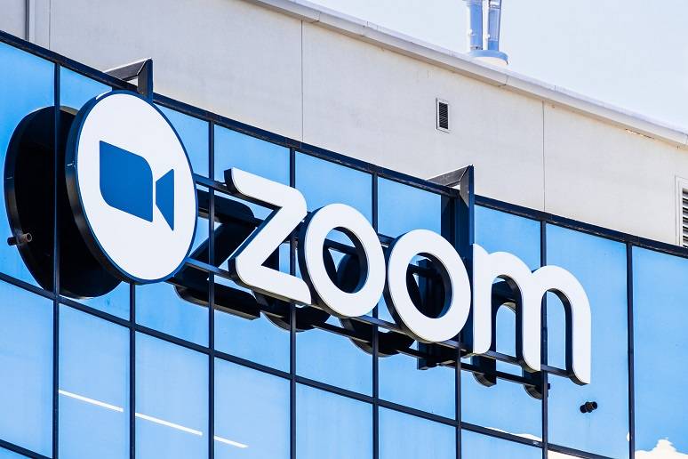 September 3, 2019, San Jose / CA / USA - Close up of Zoom sign at their HQ in Silicon Valley; Zoom Video Communications is a company that provides remote conferencing services using cloud computing
